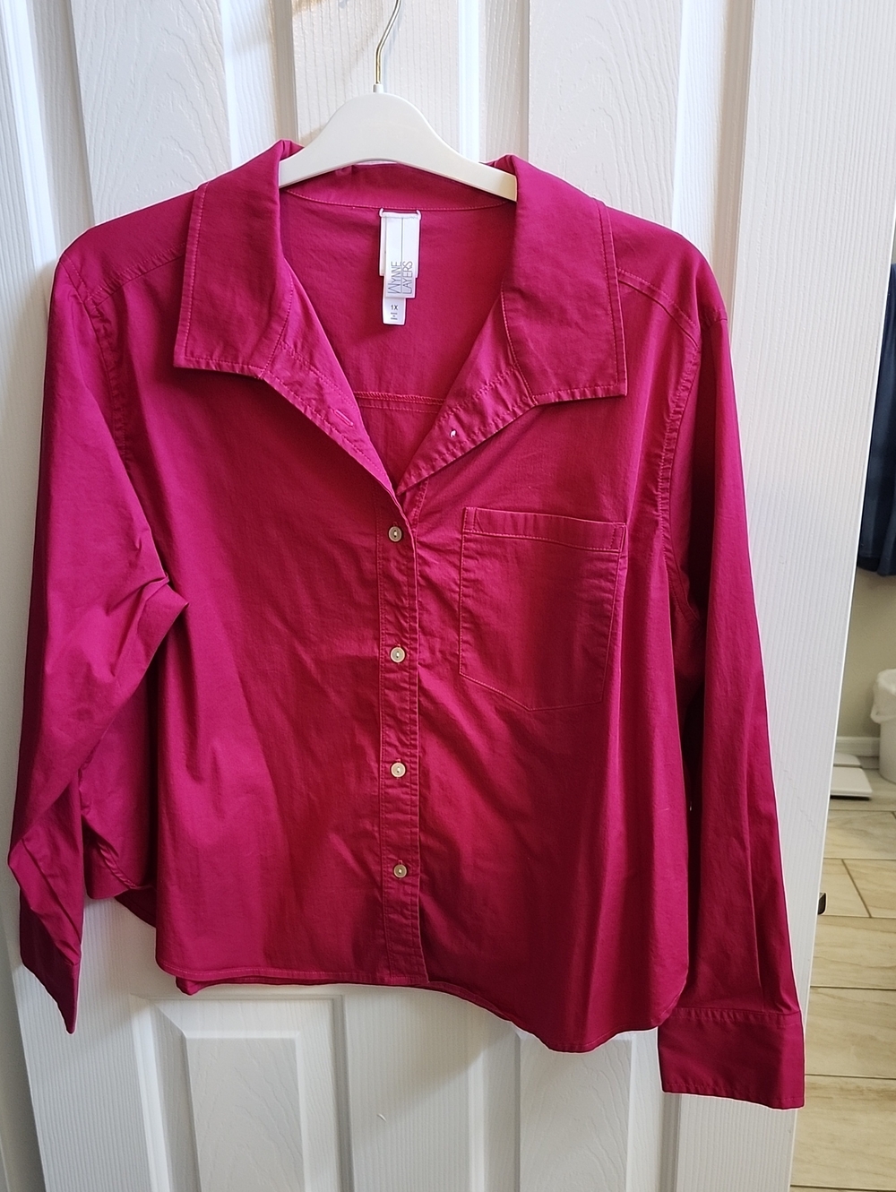 WynneLayers Fuscia Button-Front Shirt